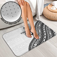 Custom Fijian Rugby Bathroom Set Tapa Pattern and Palm Tree Tribal
