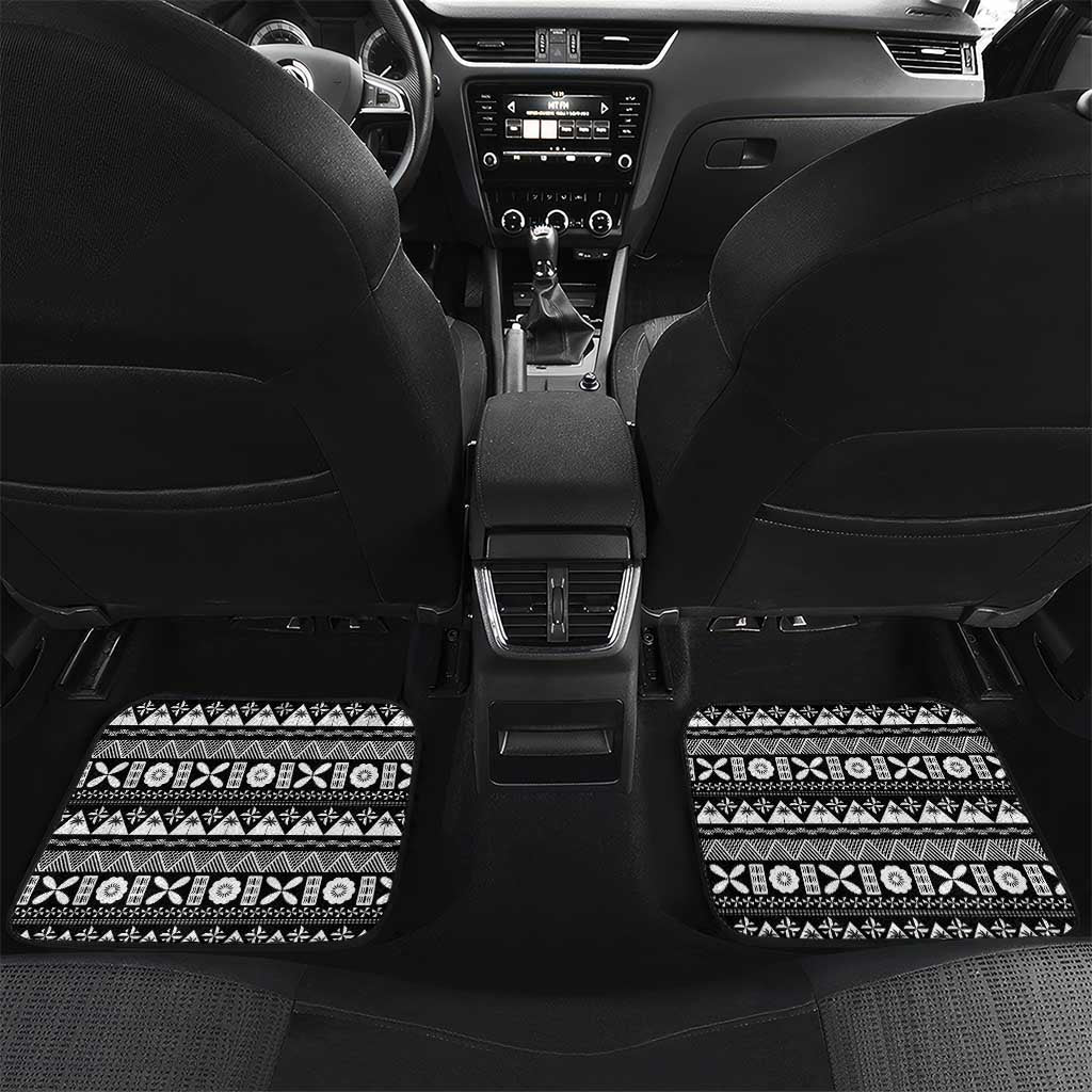 Custom Fijian Rugby Car Mats Tapa Pattern and Palm Tree Tribal