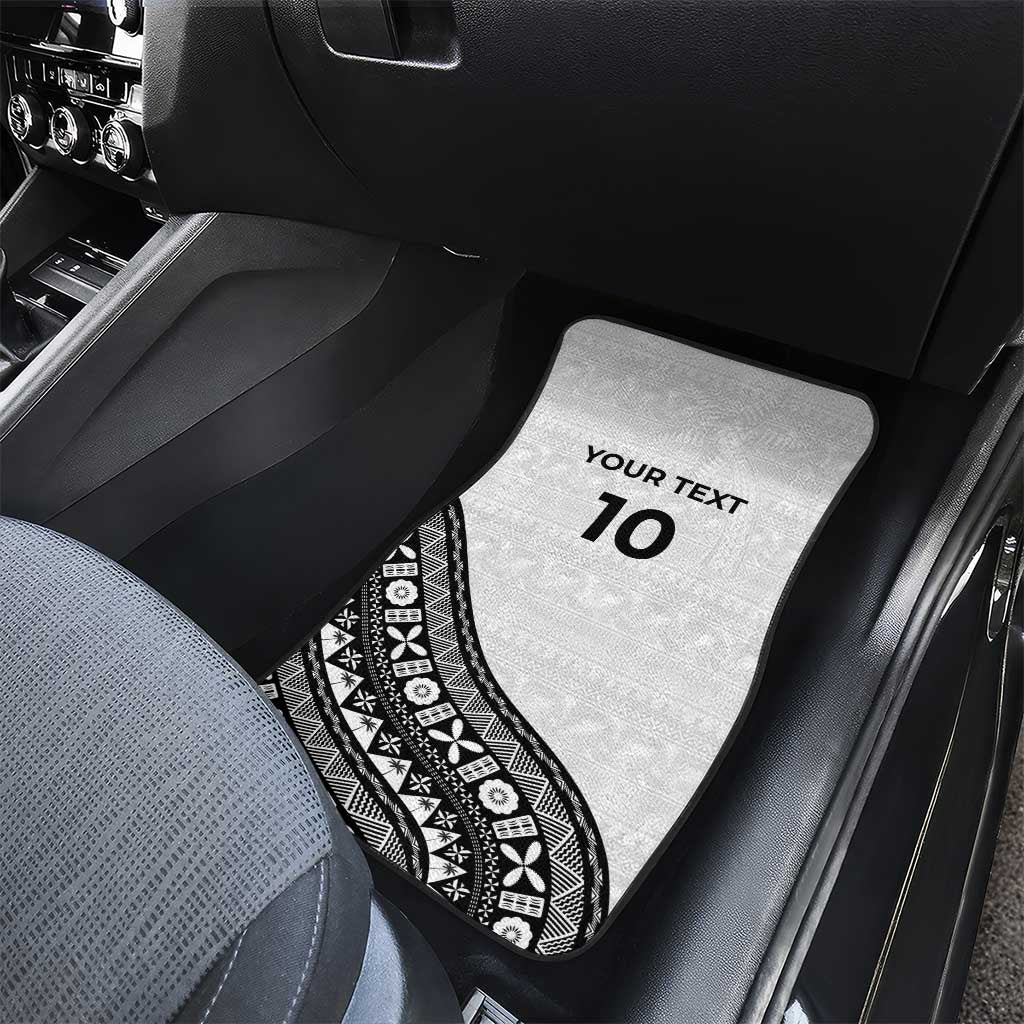 Custom Fijian Rugby Car Mats Tapa Pattern and Palm Tree Tribal