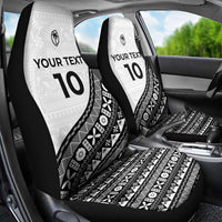 Custom Fijian Rugby Car Seat Cover Tapa Pattern and Palm Tree Tribal