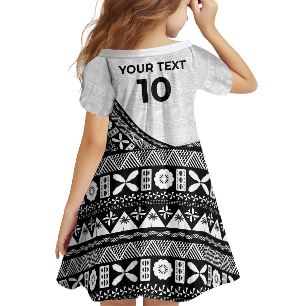 Custom Fijian Rugby Family Matching Off Shoulder Short Dress and Hawaiian Shirt Tapa Pattern and Palm Tree Tribal LT03 - Polynesian Pride