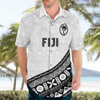 Custom Fijian Rugby Hawaiian Shirt Tapa Pattern and Palm Tree Tribal
