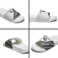 Custom Fijian Rugby Slide Sandals Tapa Pattern and Palm Tree Tribal