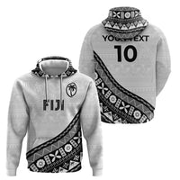 Custom Fijian Rugby Zip Hoodie Tapa Pattern and Palm Tree Tribal