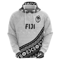 Custom Fijian Rugby Zip Hoodie Tapa Pattern and Palm Tree Tribal