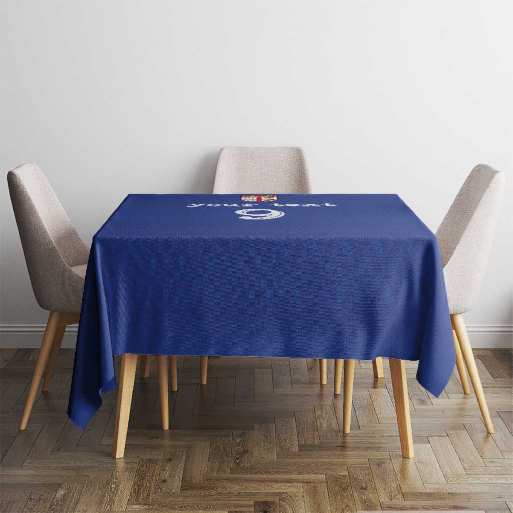 Custom Fijian Football Tablecloth Tapa Pattern and Shark Tribal