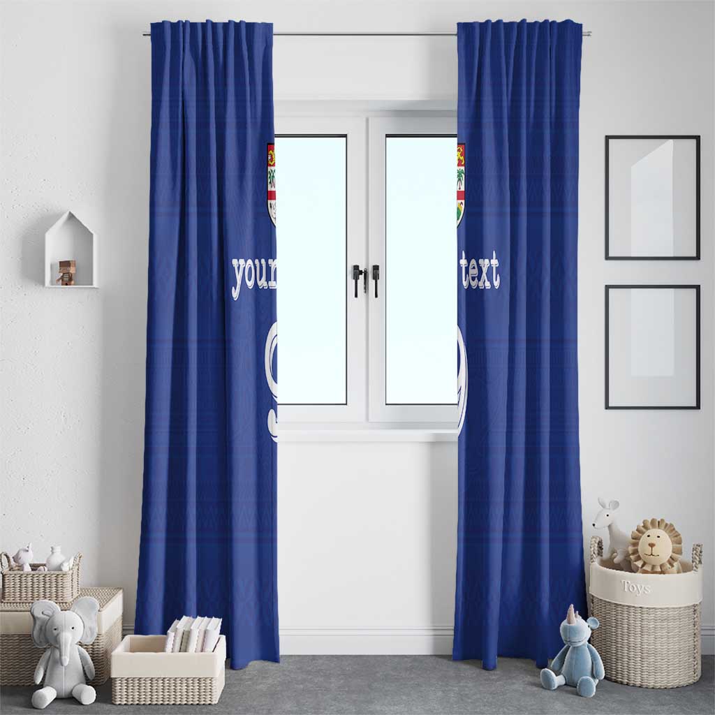 Custom Fijian Football Window Curtain Tapa Pattern and Shark Tribal
