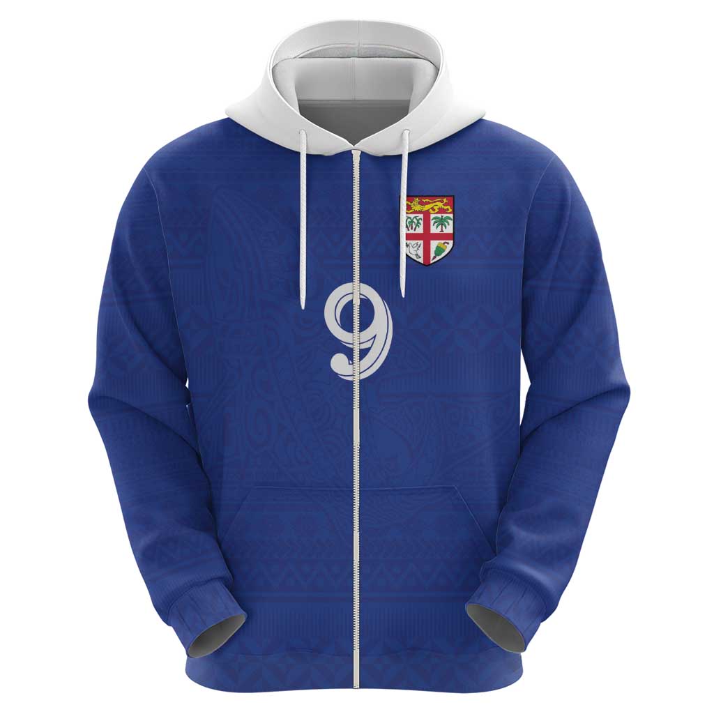 Custom Fijian Football Zip Hoodie Tapa Pattern and Shark Tribal