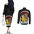 Aloha Hawaii Couples Matching Off The Shoulder Long Sleeve Dress and Long Sleeve Button Shirt Kanaka Maoli with Polynesian Spiral Plumeria