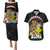 Aloha Hawaii Couples Matching Puletasi and Hawaiian Shirt Kanaka Maoli with Polynesian Spiral Plumeria