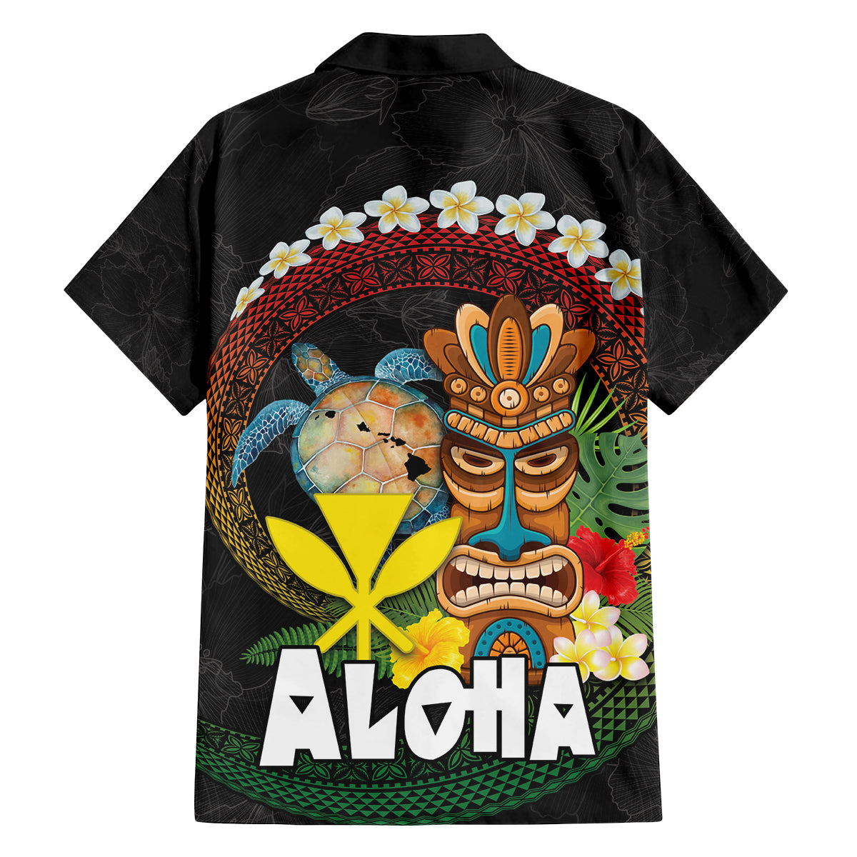 Aloha Hawaii Family Matching Off Shoulder Short Dress and Hawaiian Shirt Kanaka Maoli with Polynesian Spiral Plumeria LT03 - Polynesian Pride
