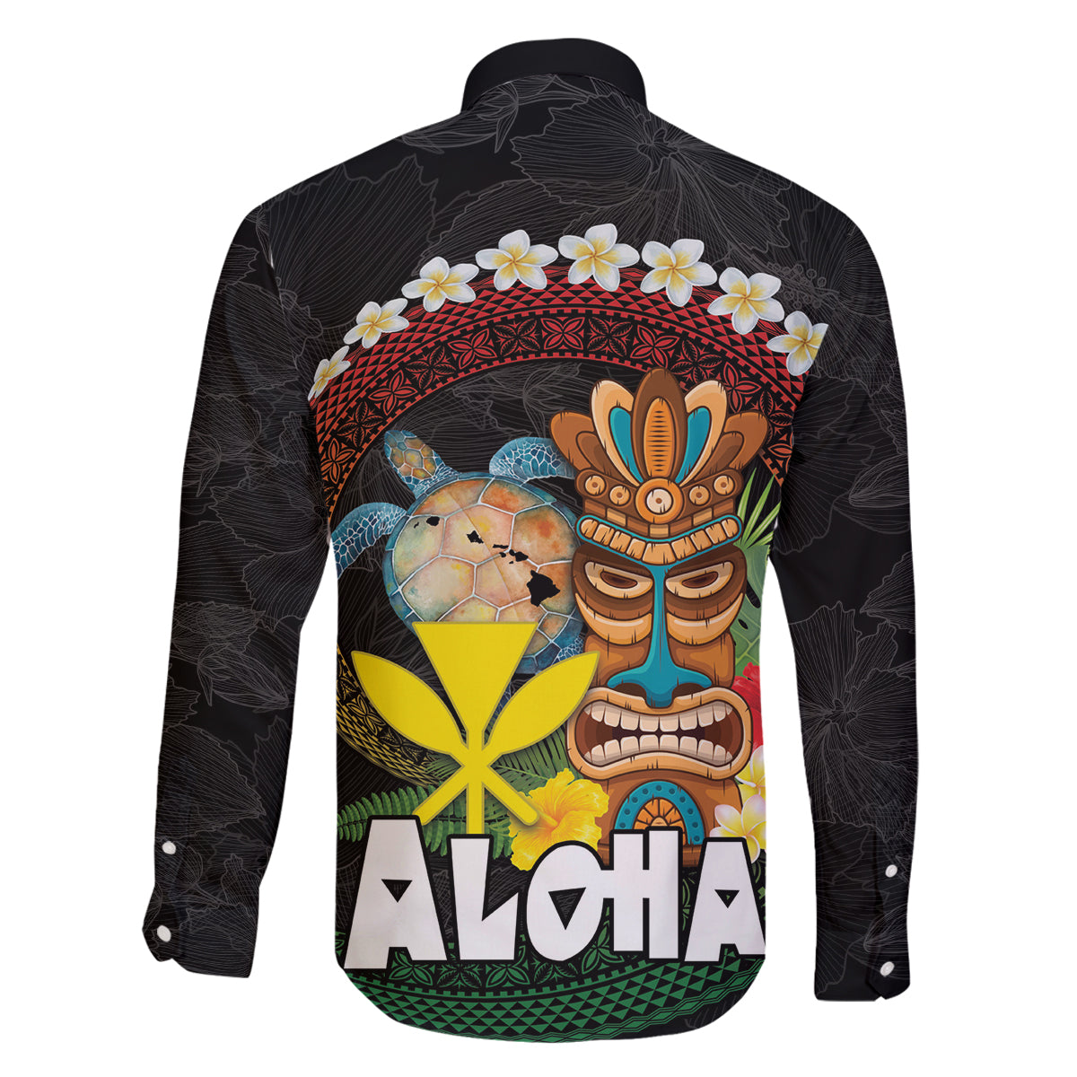 Aloha Hawaii Family Matching Puletasi and Hawaiian Shirt Kanaka Maoli with Polynesian Spiral Plumeria LT03 - Polynesian Pride