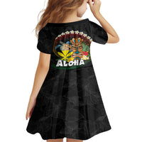 Aloha Hawaii Family Matching Short Sleeve Bodycon Dress and Hawaiian Shirt Kanaka Maoli with Polynesian Spiral Plumeria LT03 - Polynesian Pride