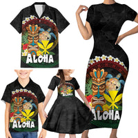 Aloha Hawaii Family Matching Short Sleeve Bodycon Dress and Hawaiian Shirt Kanaka Maoli with Polynesian Spiral Plumeria LT03 - Polynesian Pride