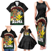 Aloha Hawaii Family Matching Tank Maxi Dress and Hawaiian Shirt Kanaka Maoli with Polynesian Spiral Plumeria LT03 - Polynesian Pride