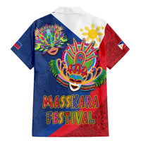 Philippines MassKara Family Matching Mermaid Dress and Hawaiian Shirt Filipino Carnival Mask and Polynesian Pattern LT03 - Polynesian Pride