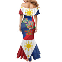 Philippines MassKara Family Matching Mermaid Dress and Hawaiian Shirt Filipino Carnival Mask and Polynesian Pattern LT03 - Polynesian Pride