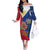 Philippines MassKara Family Matching Off The Shoulder Long Sleeve Dress and Hawaiian Shirt Filipino Carnival Mask and Polynesian Pattern