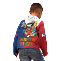 Philippines MassKara Kid Hoodie Filipino Carnival Mask and Polynesian Pattern