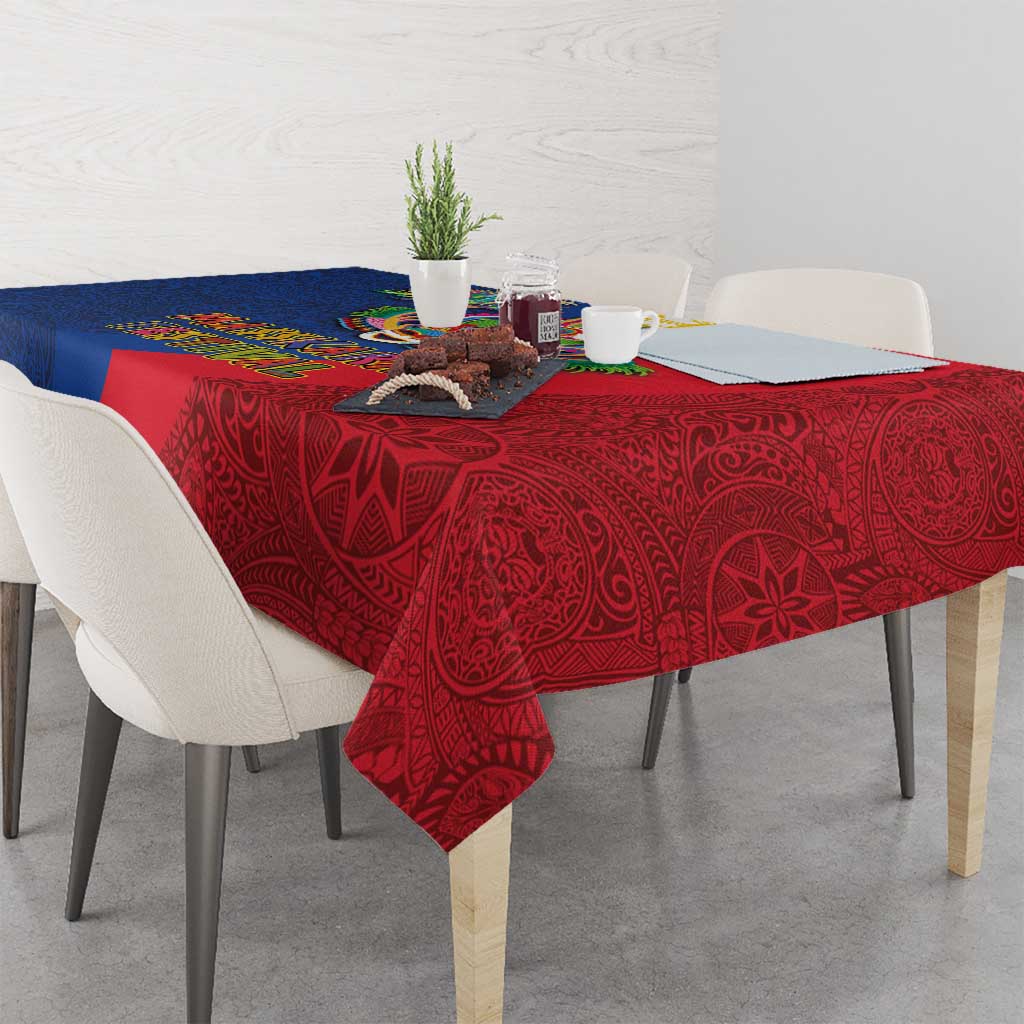 Philippines MassKara Tablecloth Filipino Carnival Mask and Polynesian Pattern