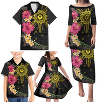 Hawaii and Philippines Together Family Matching Puletasi and Hawaiian Shirt Hibiscus Flower and Sun Badge Polynesian Pattern Coloful LT03 - Polynesian Pride