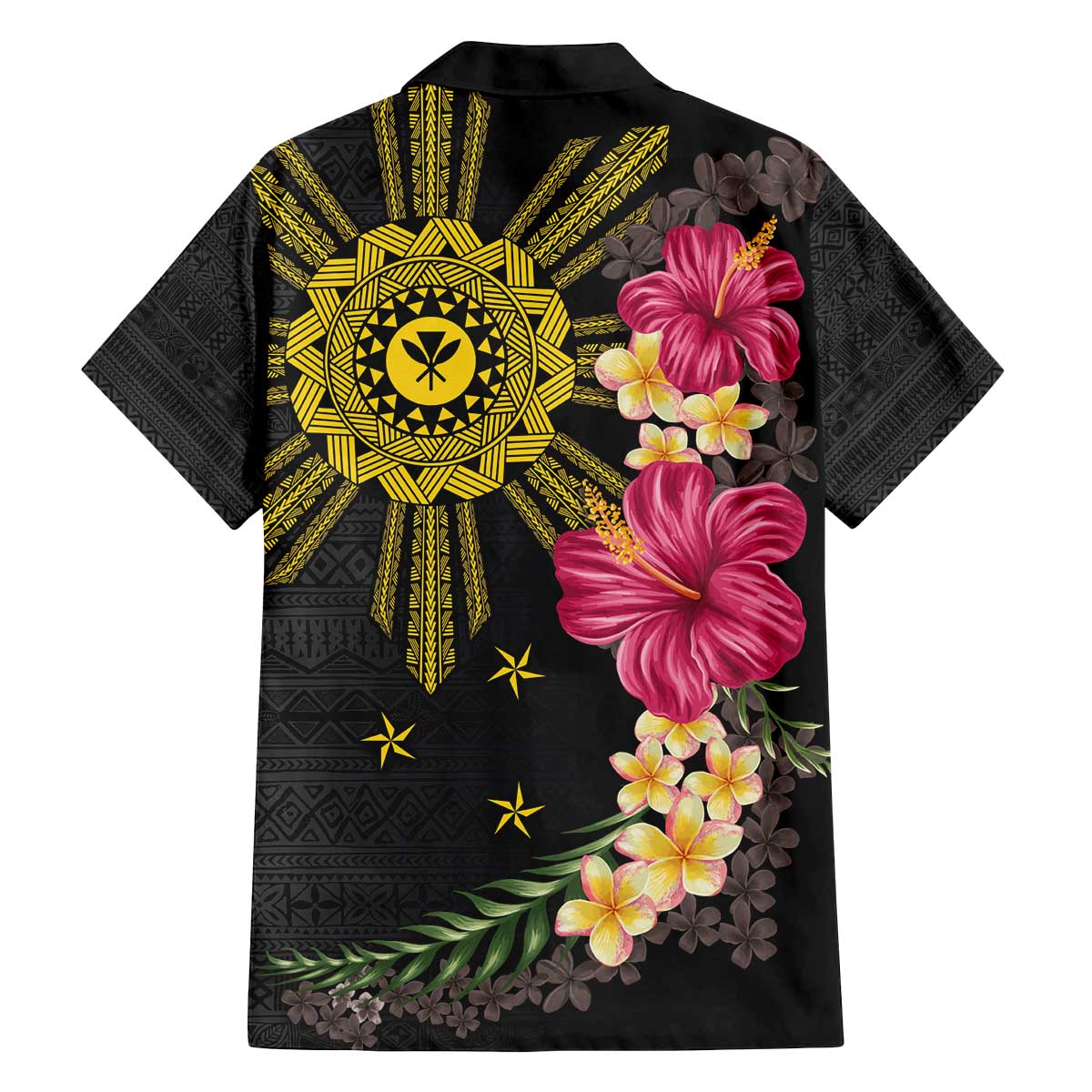 Hawaii and Philippines Together Family Matching Puletasi and Hawaiian Shirt Hibiscus Flower and Sun Badge Polynesian Pattern Coloful LT03 - Polynesian Pride