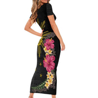 Hawaii and Philippines Together Family Matching Short Sleeve Bodycon Dress and Hawaiian Shirt Hibiscus Flower and Sun Badge Polynesian Pattern Coloful LT03 - Polynesian Pride
