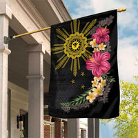 Hawaii and Philippines Together Garden Flag Hibiscus Flower and Sun Badge Polynesian Pattern Coloful LT03 House Flag Black - Polynesian Pride