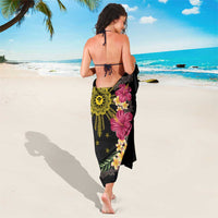 Hawaii and Philippines Together Sarong Hibiscus Flower and Sun Badge Polynesian Pattern Coloful