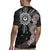 Hawaii and Philippines Together Rugby Jersey Hibiscus Flower and Sun Badge Polynesian Pattern Grayscale