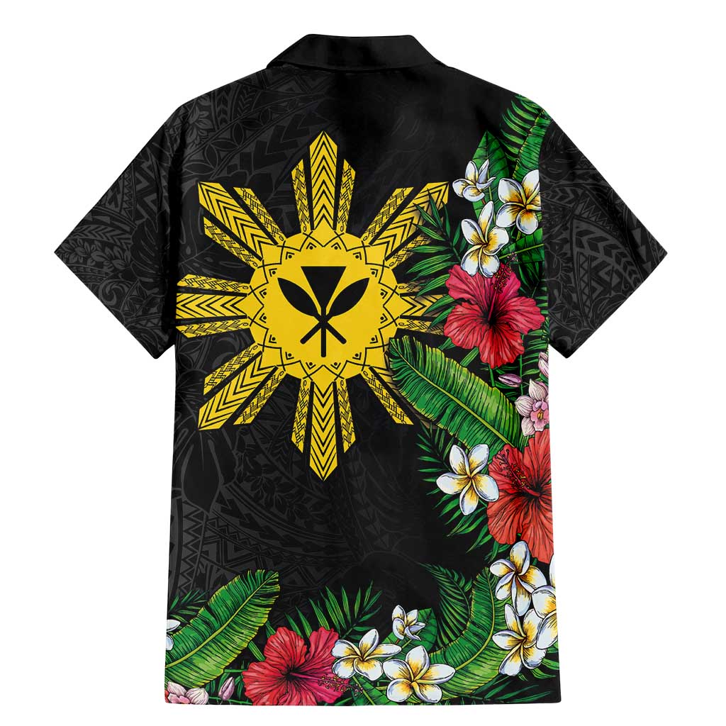 Tropical Hawaii and Philippines Family Matching Mermaid Dress and Hawaiian Shirt Kanaka Maoli and Sun Badge Batok Tattoo Colorful LT03 - Polynesian Pride