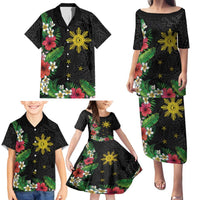 Tropical Hawaii and Philippines Family Matching Puletasi and Hawaiian Shirt Kanaka Maoli and Sun Badge Batok Tattoo Colorful LT03 - Polynesian Pride