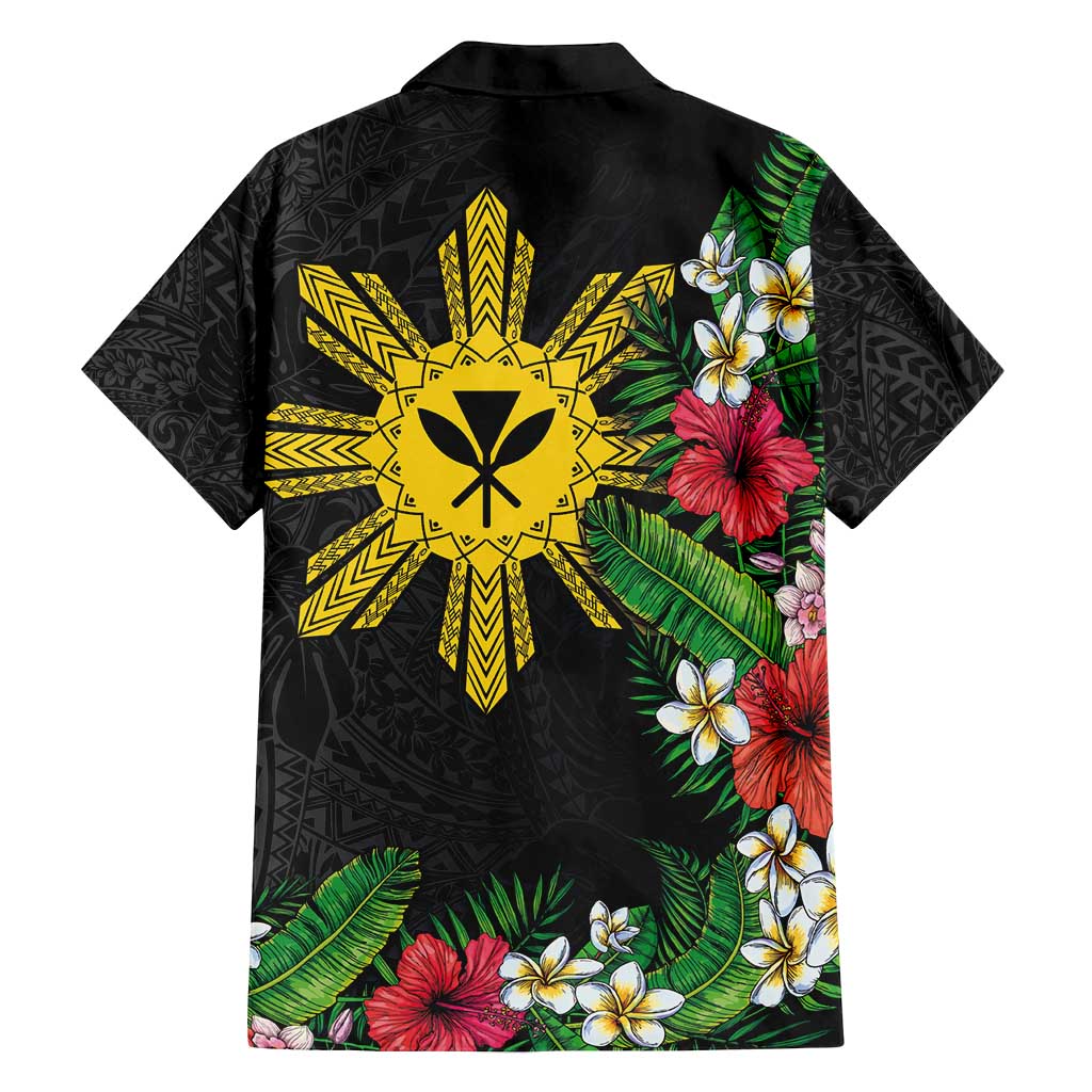 Tropical Hawaii and Philippines Family Matching Tank Maxi Dress and Hawaiian Shirt Kanaka Maoli and Sun Badge Batok Tattoo Colorful LT03 - Polynesian Pride