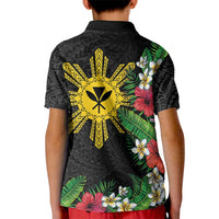 Tropical Hawaii and Philippines Kid Polo Shirt Kanaka Maoli and Sun Badge Batok Tattoo Colorful LT03 - Polynesian Pride