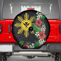 Tropical Hawaii and Philippines Spare Tire Cover Kanaka Maoli and Sun Badge Batok Tattoo Colorful LT03 - Polynesian Pride