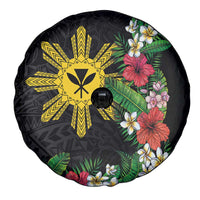 Tropical Hawaii and Philippines Spare Tire Cover Kanaka Maoli and Sun Badge Batok Tattoo Colorful LT03 - Polynesian Pride