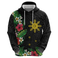 Tropical Hawaii and Philippines Zip Hoodie Kanaka Maoli and Sun Badge Batok Tattoo Colorful LT03 - Polynesian Pride