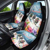 New Zealand Merry Christmas Car Seat Cover Kiwi Birds Snow Boarding-Vibrant Tropical Flower LT03 - Polynesian Pride