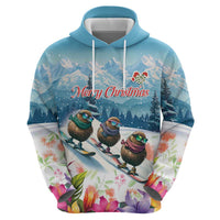 New Zealand Merry Christmas Hoodie Kiwi Birds Snow Boarding-Vibrant Tropical Flower LT03 - Polynesian Pride