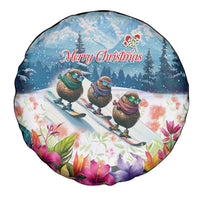 New Zealand Merry Christmas Spare Tire Cover Kiwi Birds Snow Boarding-Vibrant Tropical Flower LT03 - Polynesian Pride