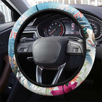 New Zealand Merry Christmas Steering Wheel Cover Kiwi Birds Snow Boarding-Vibrant Tropical Flower LT03 - Polynesian Pride