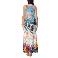 New Zealand Merry Christmas Tank Maxi Dress Kiwi Birds Snow Boarding-Vibrant Tropical Flower LT03 - Polynesian Pride