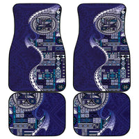 Samoan Siapo Art Tattoo Polynesian Pattern Car Mats Navy Color - Polynesian Pride
