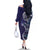 Samoan Siapo Art Tattoo Polynesian Pattern Family Matching Off The Shoulder Long Sleeve Dress and Hawaiian Shirt Navy Color - Polynesian Pride