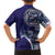 Samoan Siapo Art Tattoo Polynesian Pattern Family Matching Off Shoulder Short Dress and Hawaiian Shirt Navy Color - Polynesian Pride