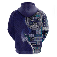 Samoan Siapo Art Tattoo Polynesian Pattern Hoodie Navy Color - Polynesian Pride