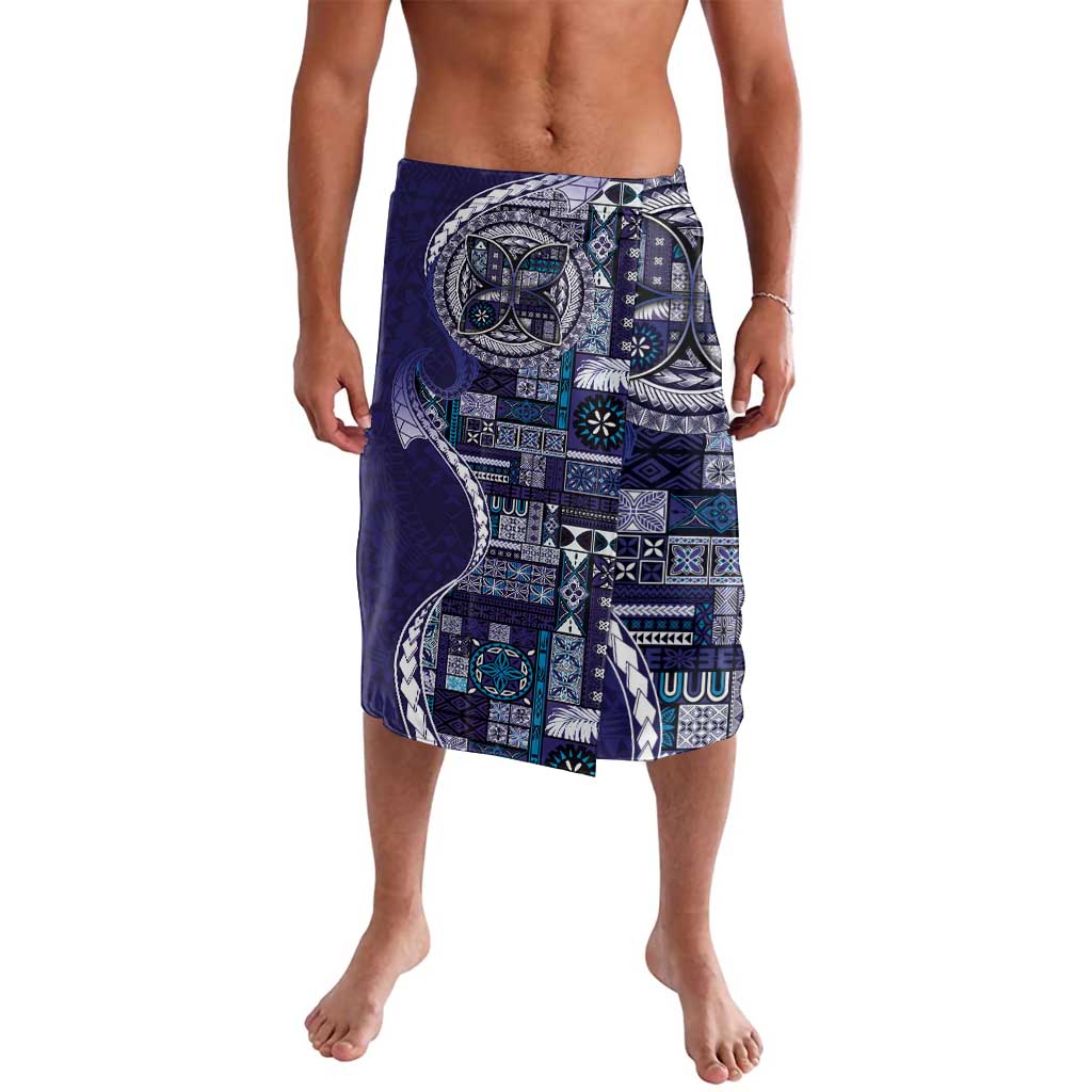 Samoan Siapo Art Tattoo Polynesian Pattern Lavalava Navy Color - Polynesian Pride