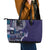 Samoan Siapo Art Tattoo Polynesian Pattern Leather Tote Bag Navy Color - Polynesian Pride