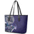 Samoan Siapo Art Tattoo Polynesian Pattern Leather Tote Bag Navy Color - Polynesian Pride
