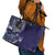 Samoan Siapo Art Tattoo Polynesian Pattern Leather Tote Bag Navy Color - Polynesian Pride